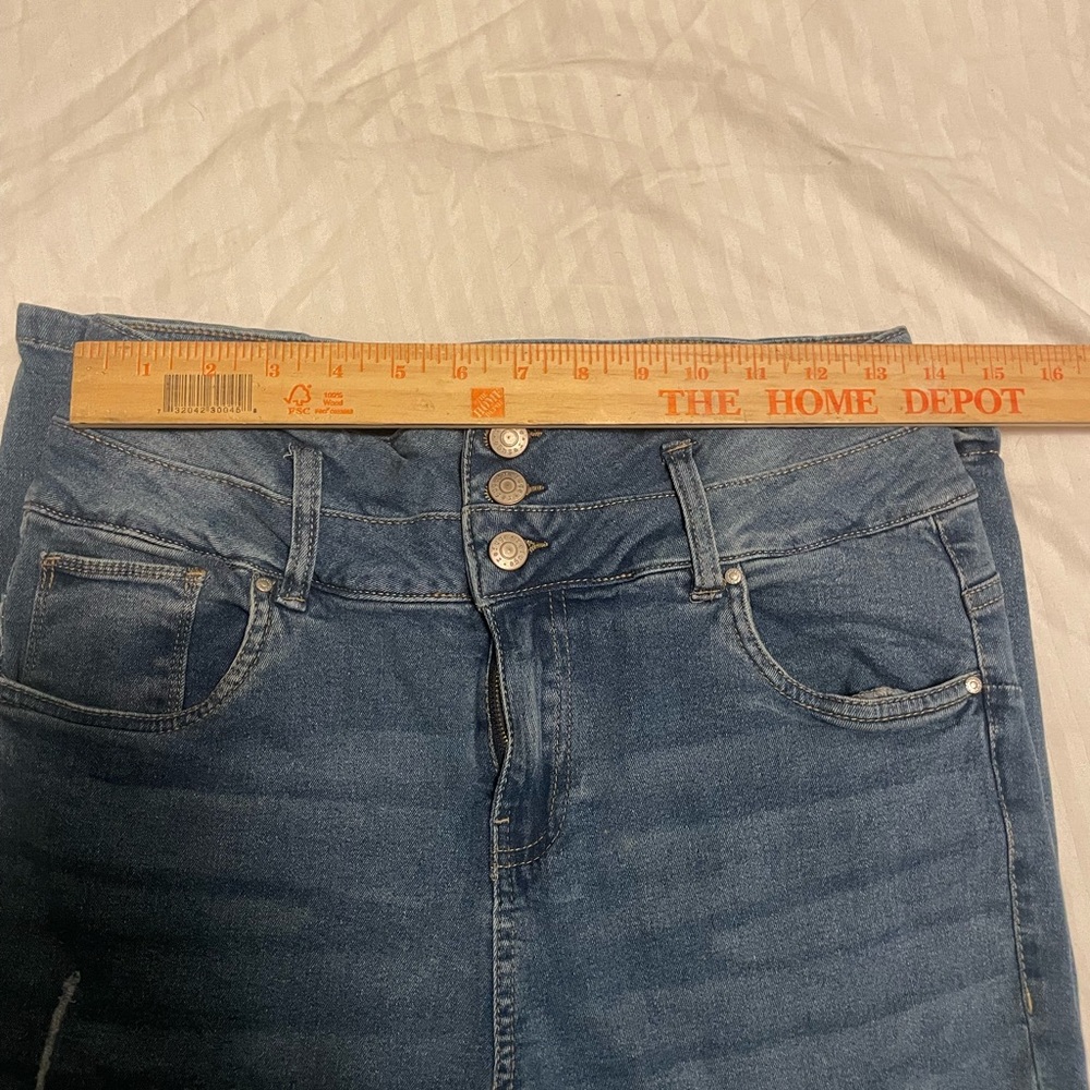 Stylish Blue Distressed Skinny Jeans high waisted - Picture 5 of 5